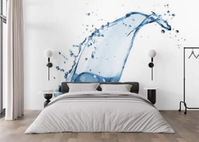 Splash of fresh water isolated on a white background Wall mural