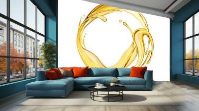 Splashes of oily liquid arranged in a circle Wall mural