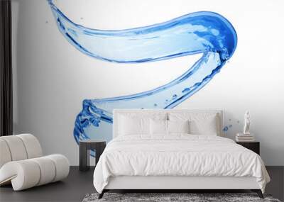 Splashes of water in a swirling shape on white background Wall mural