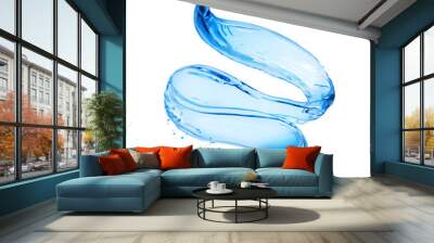 Splashes of water swirling into a whirlwind isolated on white background Wall mural