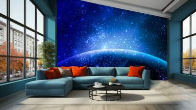 abstract planet in blue space Wall mural