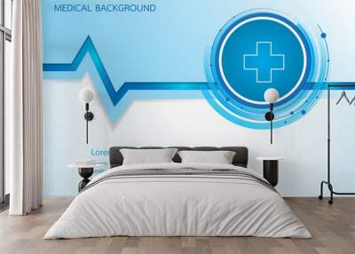 Abstract molecules medical background concept template design Ve Wall mural