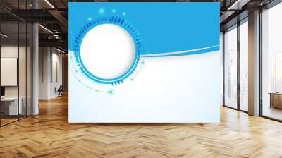 Abstract technology circles vector blue background vector illust Wall mural