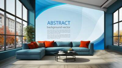 Blue line abstract background. Vector illustration. Wall mural