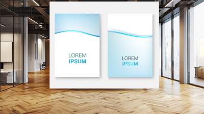 Set Abstract blue wave white vector design.Vector business brochure, flyer template Wall mural