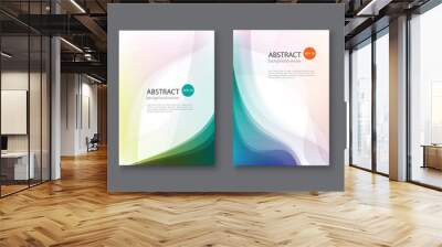 Set of abstract vector backgrounds with line waves.Vector illustration. Wall mural