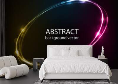 Vector abstract blue motion light effect background. Wall mural