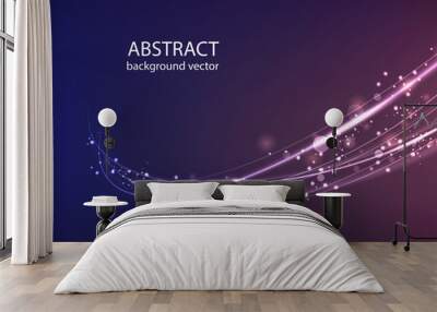 Vector abstract blue motion light effect background.Vector illustration Wall mural