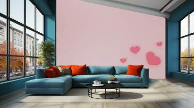 3d rendering floating  heart, love and valentine's day celebrate,	
 Wall mural