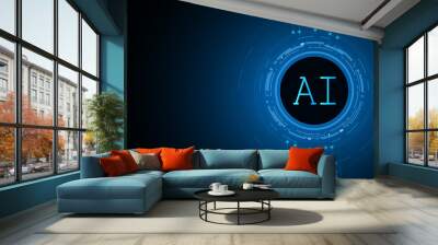 Artificial Intelligence ,AI chipset on circuit board, futuristic Technology Concept	
 Wall mural