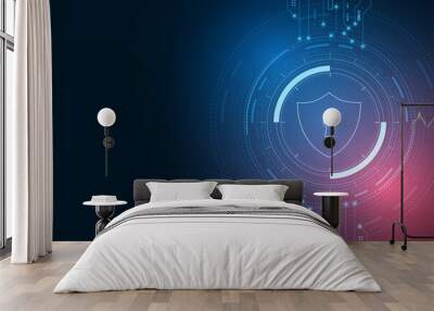 Cyber security technology concept , Shield With Keyhole icon , personal data , vector illustration	
 Wall mural