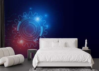 digital technology and engineering, digital telecoms concept, Hi-tech,futuristic technology background, vector illustration.	
 Wall mural