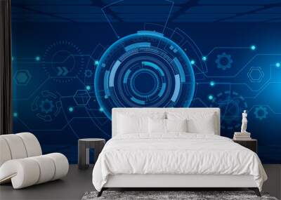 Sci fi futuristic user interface, HUD, Technology abstract background , Vector illustration.	 Wall mural