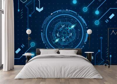 Sci fi futuristic user interface, HUD, Technology abstract background , Vector illustration.	 Wall mural