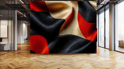 textured fabric surface with bold, abstract shapes and sharp contrasts, resembling a modern art composition Wall mural