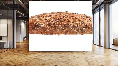  SIngle cereal wholemeal bread over white isolated background Wall mural