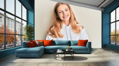 Beautiful young caucasian girl wearing casual sweatshirt happy face smiling with crossed arms looking at the camera. positive person. Wall mural