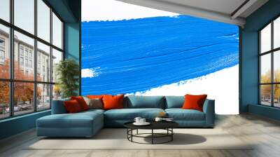 Blue brush stroke isolated over white background Wall mural