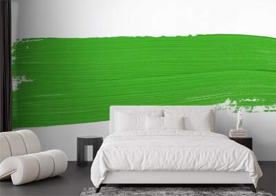 Green brush stroke isolated over white background Wall mural