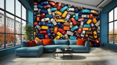 Colorful car toys.  Wall mural