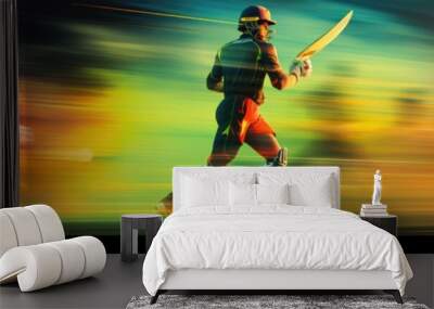 Cricket sport concept banner Wall mural