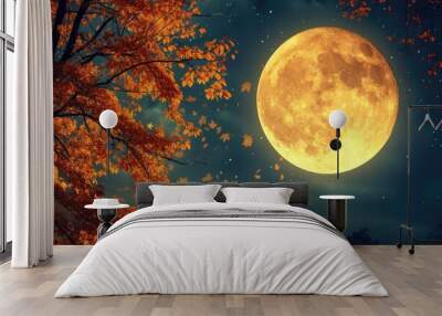 Full moon background  Wall mural