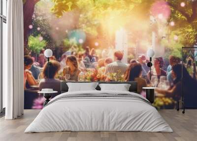 Spring garden party background Wall mural