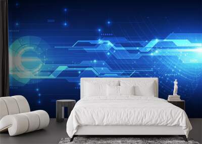 Abstract futuristic digital technology background. Illustration Vector Wall mural