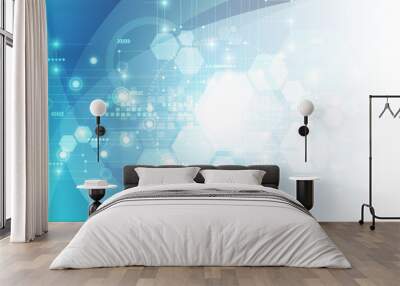 abstract futuristic digital technology background. illustration vector Wall mural