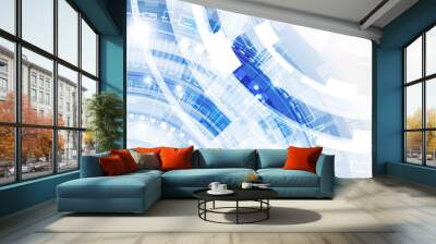 Abstract futuristic digital technology background. Illustration Vector Wall mural