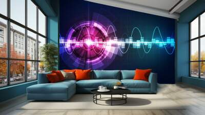 Abstract futuristic digital technology background. Illustration Vector Wall mural