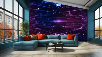 Abstract futuristic digital technology background. Illustration Vector Wall mural