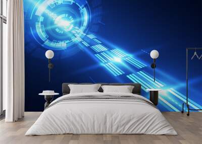 Abstract futuristic telecoms technology background. Illustration Vector Wall mural