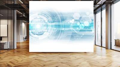 Abstract vector blue technology concept. background illustration Wall mural