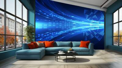 abstract vector digital future technology background illustration Wall mural