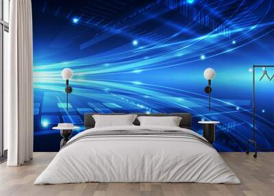 abstract vector future internet technology background illustration Wall mural