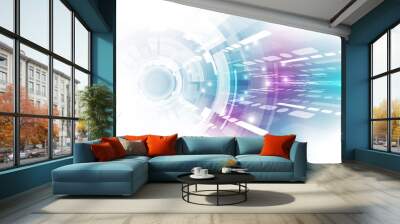 Abstract vector super high speed digital technology concept. background illustration Wall mural