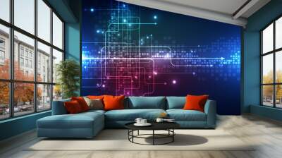 abstract vector technology background illustration Wall mural