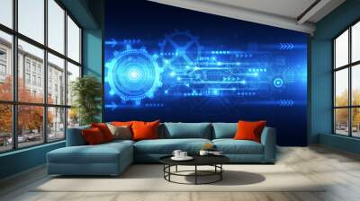 vector abstract engineering future technology, electric Wall mural