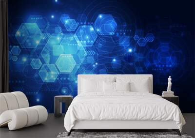 vector abstract future technology, illustration background Wall mural