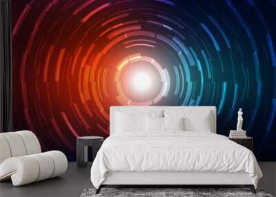 Vector Abstract futuristic high speed, Illustration high digital technology blue color Wall mural