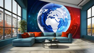 vector digital global technology concept, abstract background illustration Wall mural