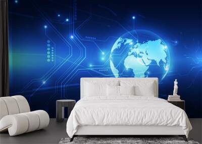 vector digital global technology concept, abstract background Wall mural