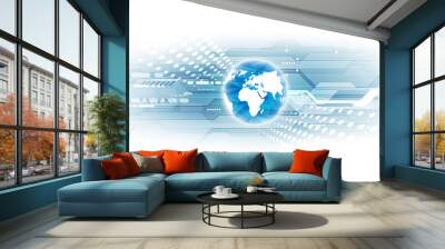 vector digital global technology concept, abstract background Wall mural