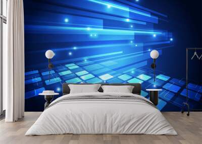 vector digital technology concept, abstract background Wall mural