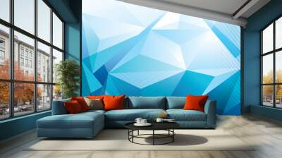 abstract blue polygon background Wall mural