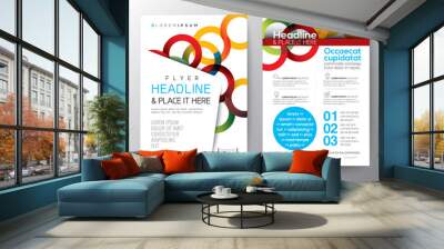 Abstract colorful circle shape on white background for Poster Brochure flyer leaflet Wall mural