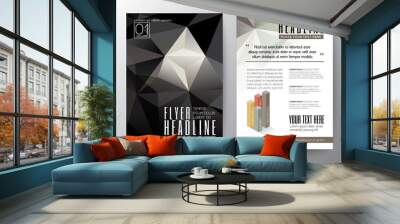 Abstract Triangle Polygon Brochure Flyer design Layout template Wall mural