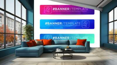 abstract web banner design background or header templates. fluid gradient shapes composition with co Wall mural