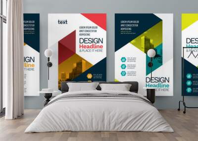 collection of modern design poster flyer brochure cover layout template with triangle graphic elemen Wall mural